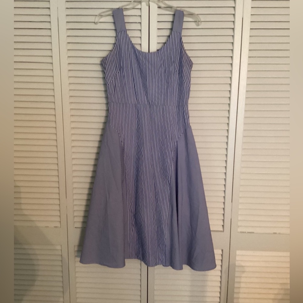 Striped fit and flare dress